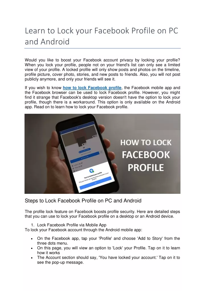 learn to lock your facebook profile