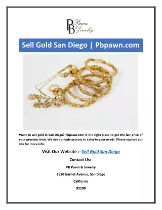 Sell Gold San Diego | Pbpawn.com