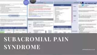 Subacromial Pain Syndrome  A4medicine