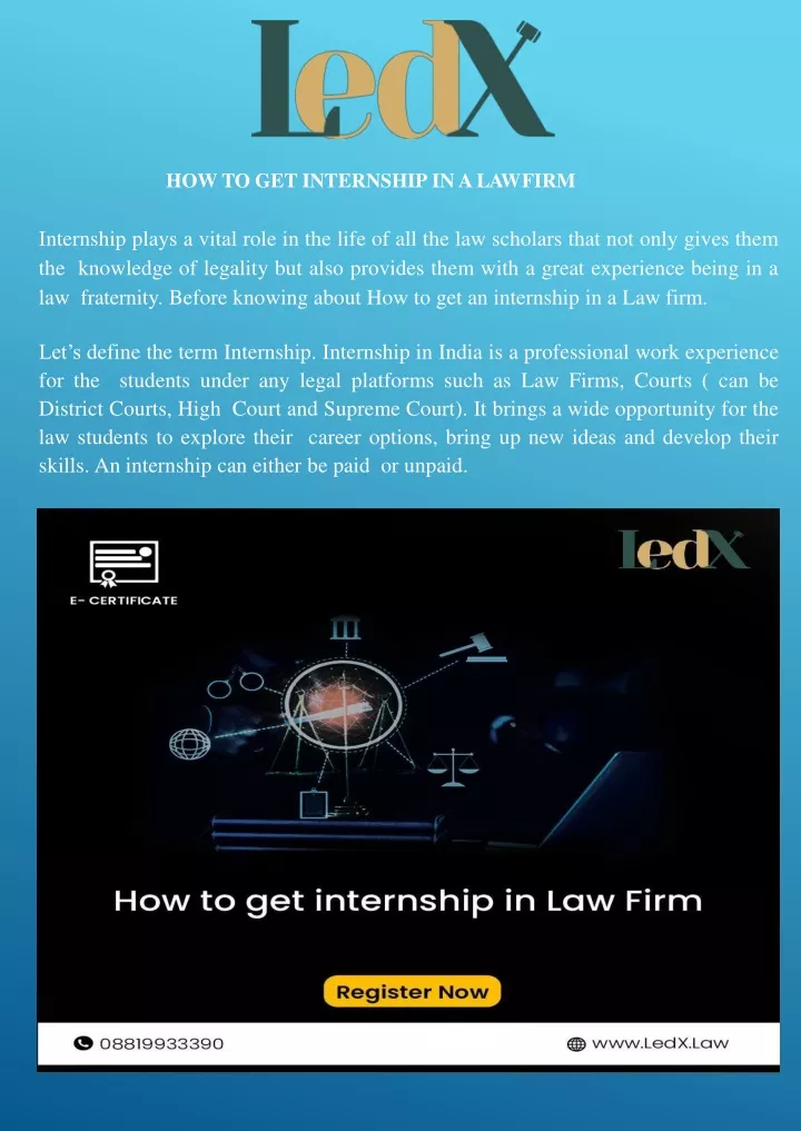 how to get internship in a law firm internship