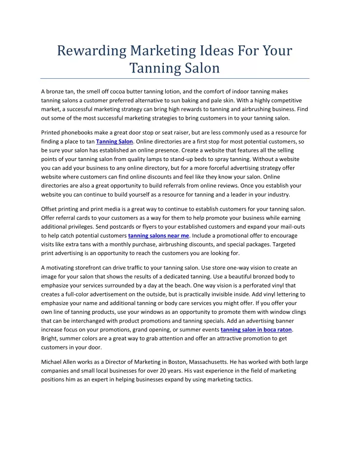 rewarding marketing ideas for your tanning salon
