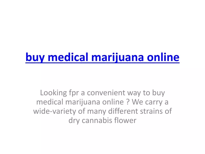 buy medical marijuana online