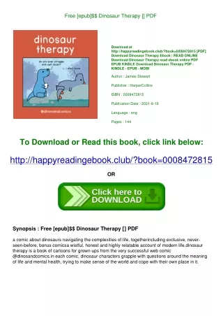 Free [epub]$$ Dinosaur Therapy [<DOWNLOAD*PDF>] PDF