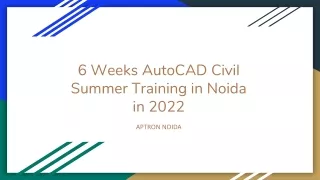 6 Weeks AutoCAD Civil Summer Training in Noida in 2022