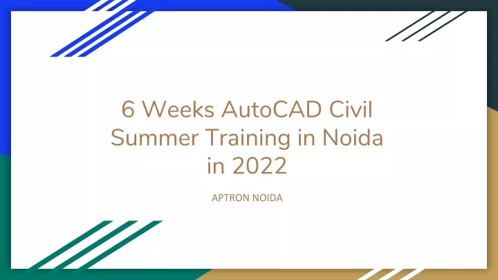 6 weeks autocad civil summer training in noida in 2022