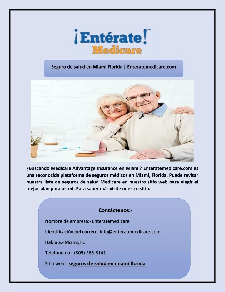 seguro de salud en miami florida enteratemedicare