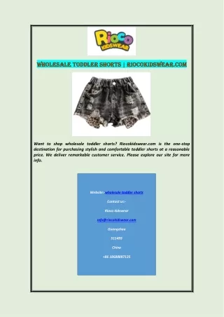 wholesale toddler shorts riocokidswear
