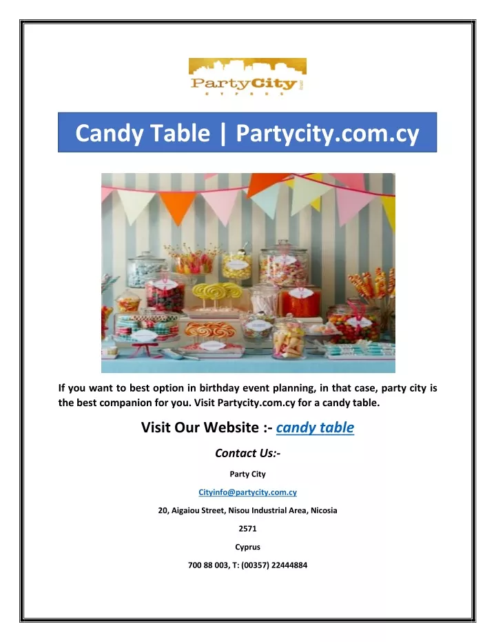 candy table partycity com cy