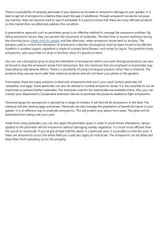 there is a possibility of spraying pesticides