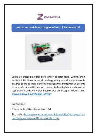 prezzo sensori di parcheggio inferiori | Zammicom.it
