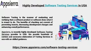 highly developed software testing services in usa
