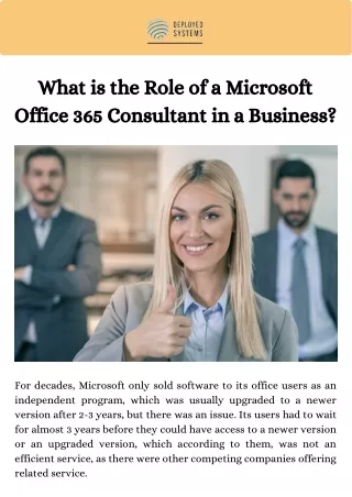 What is the Role of a Microsoft Office 365 Consultant in a Business?
