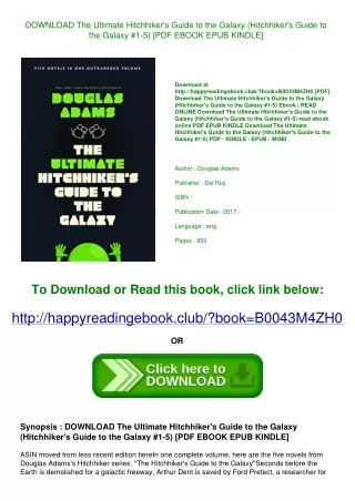 DOWNLOAD The Ultimate Hitchhiker's Guide to the Galaxy (Hitchhiker's Guide to th