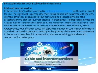 best explanation for what is cable and internet