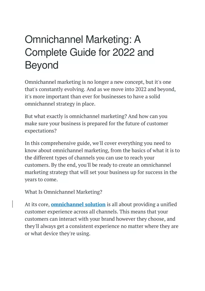 omnichannel marketing a complete guide for 2022