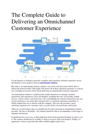 the complete guide to delivering an omnichannel