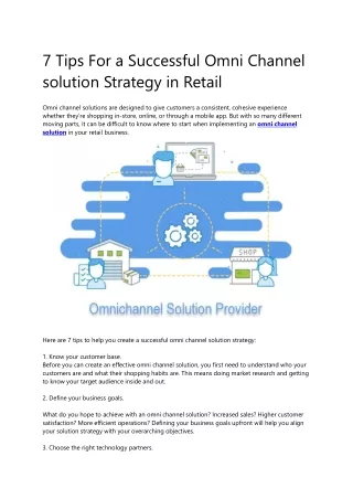 7 tips for a successful omni channel solution