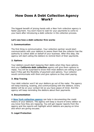 How Does A Debt Collection Agency Work?