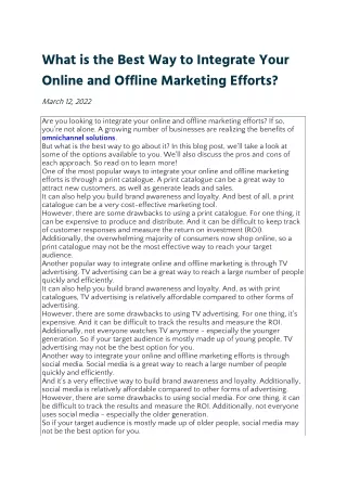 what is the best way to integrate your online