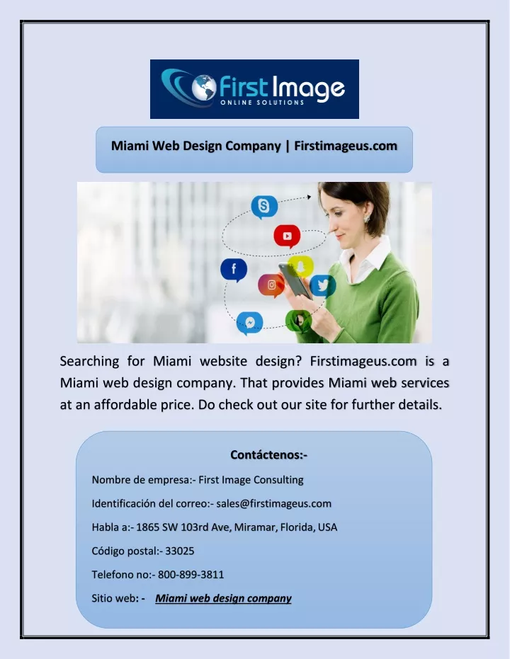 miami web design company firstimageus com