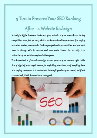 3 Tips to Preserve Your SEO Ranking After a Website Redesign
