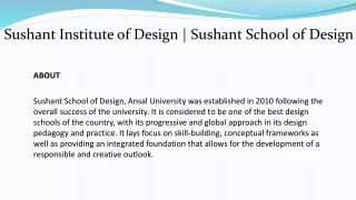 sushant institute of design sushant school