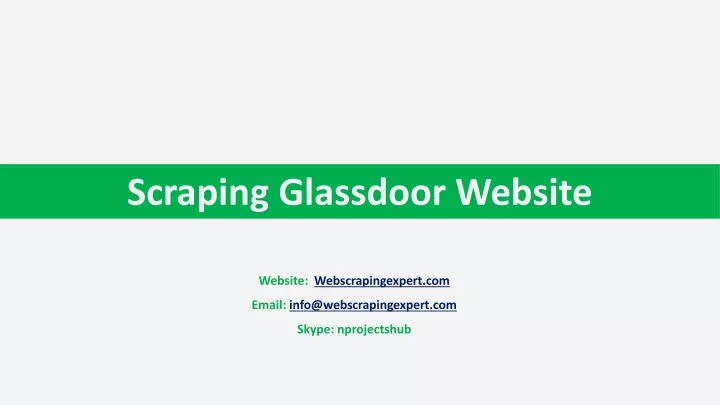 scraping glassdoor website