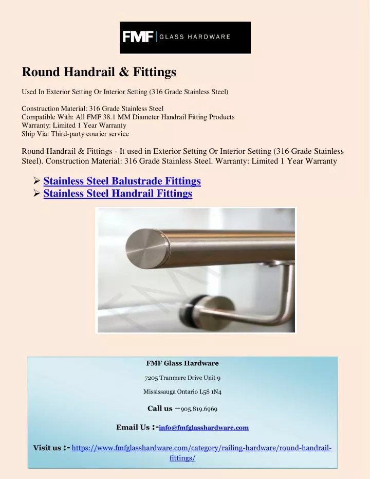 round handrail fittings