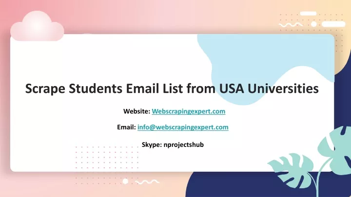 scrape students email list from usa universities