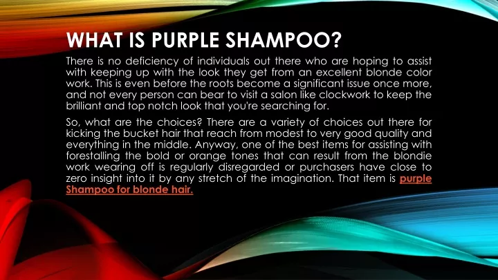 what is purple shampoo