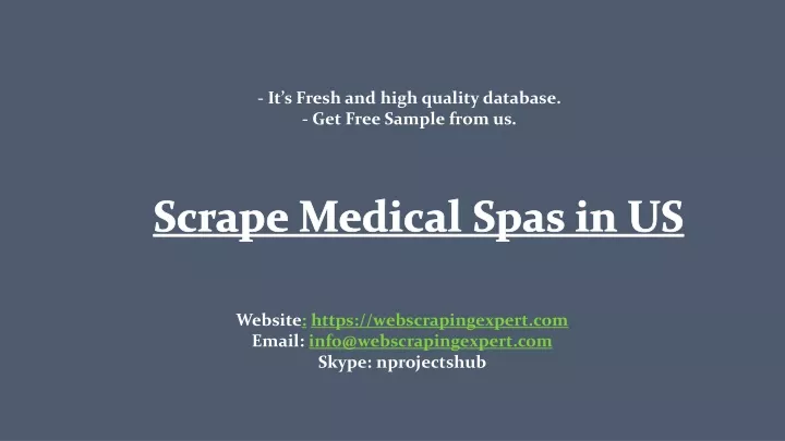 scrape medical spas in us