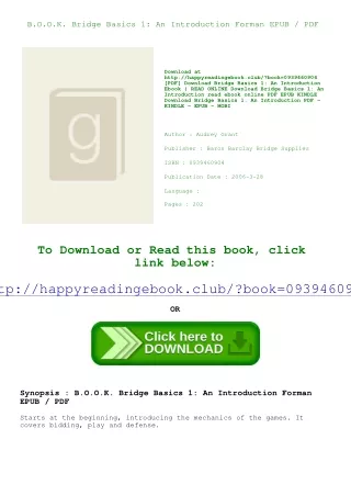 <*READ*> B.O.O.K. Bridge Basics 1 An Introduction Forman EPUB / PDF