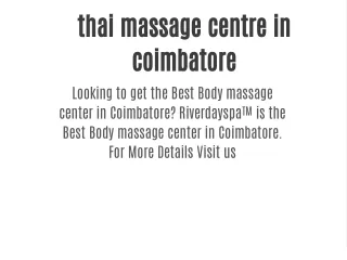 thai massage centre in coimbatore