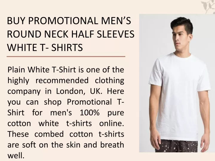 buy promotional men s round neck half sleeves white t shirts