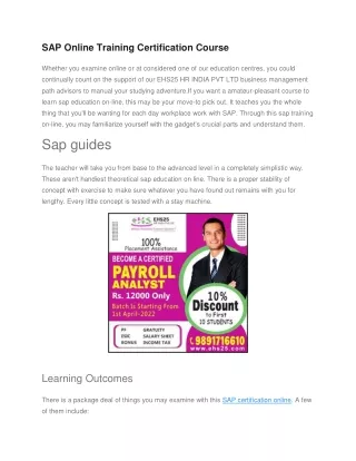 sap online training certification course