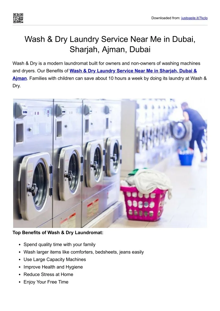 PPT Wash & Dry Laundry Service Near Me in Dubai, Sharjah, Ajman