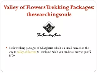 valley of flowers trekking packages