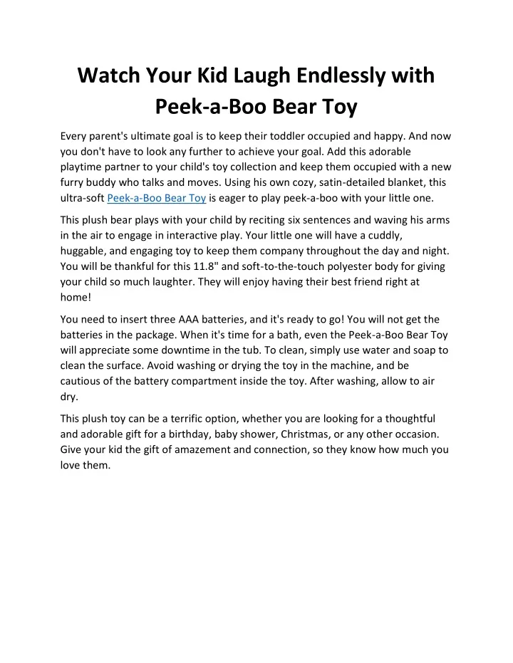 watch your kid laugh endlessly with peek