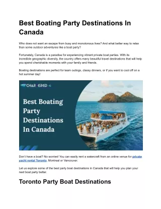 Best Boating Party Destinations In Canada (1)