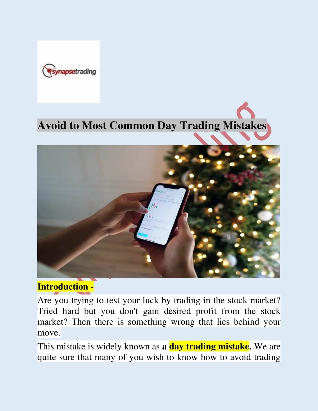 PPT - Avoid to Most Common Day Trading Mistakes PowerPoint Presentation ...