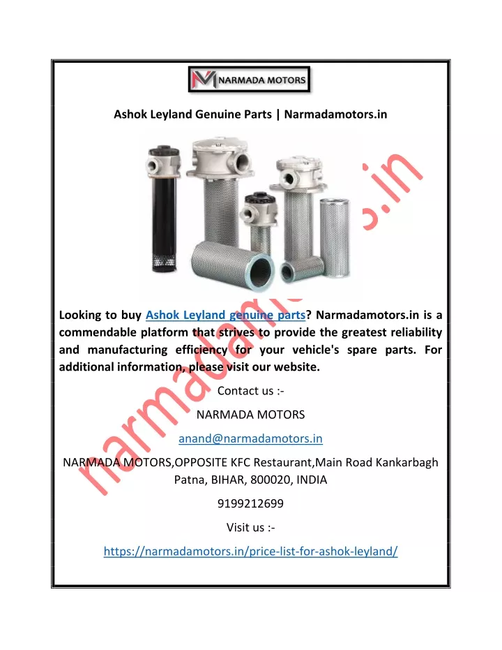 ashok leyland genuine parts narmadamotors in