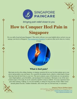How to Conquer Heel Pain in Singapore