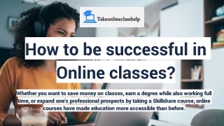 How to be successful in Online classes