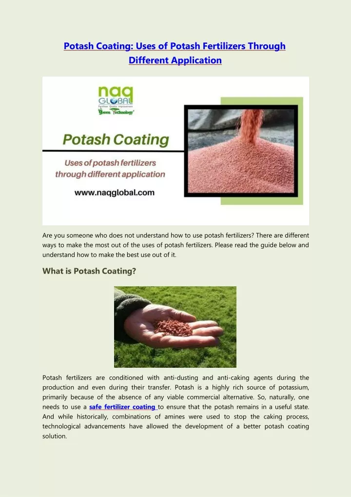 potash coating uses of potash fertilizers through