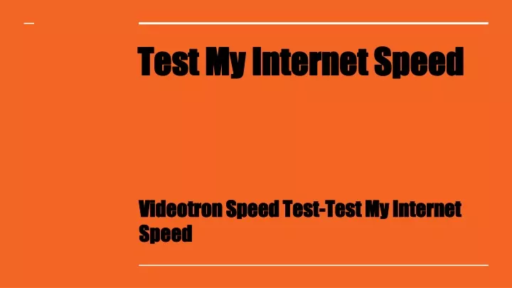 test my internet speed