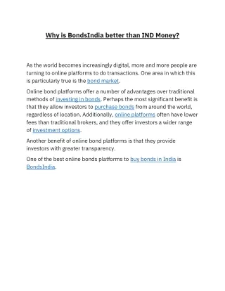 why is bondsindia better than ind money