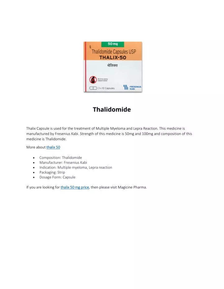 thalix capsule is used for the treatment