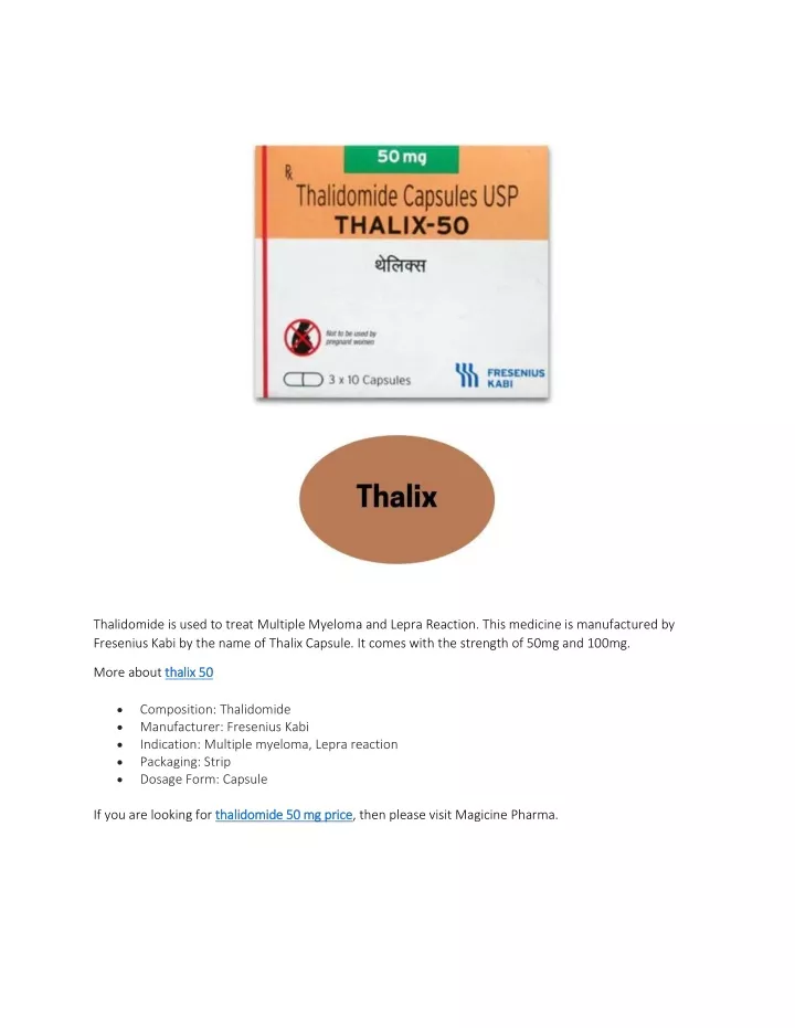 thalidomide is used to treat multiple myeloma