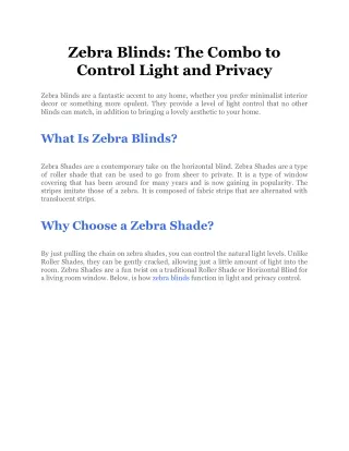 zebra blinds the combo to control light