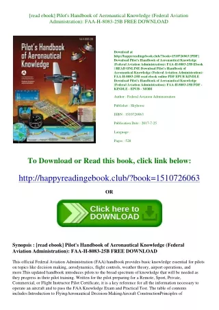 [read ebook] Pilot's Handbook of Aeronautical Knowledge (Federal Aviation Admini